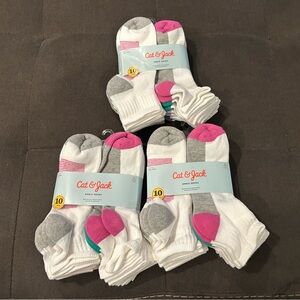 Cat & Jack White, Pink, and Gray Ankle Socks